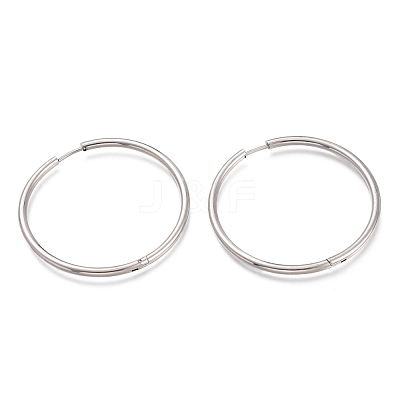 Tarnish Resistant 304 Stainless Steel Needle with 201 Stainless Steel Ring Huggie Hoop Earrings EJEW-L256-02E-P-1