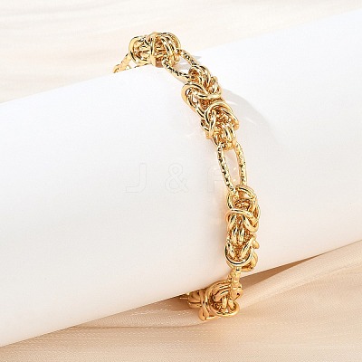 Unisex 304 Stainless Steel Byzantine Chains Bracelets BJEW-G790-05G-1