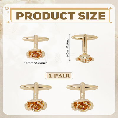 1 Pair Brass Cufflinks BUTT-LP0002-05G-1