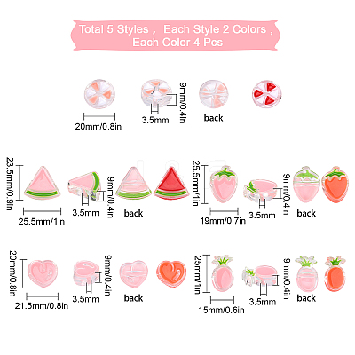 40Pcs 10 Style Transparent Enamel Acrylic Beads TACR-SC0001-09B-1