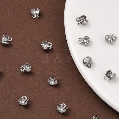 Tarnish Resistant 304 Stainless Steel Bead Tips STAS-R055-12-1