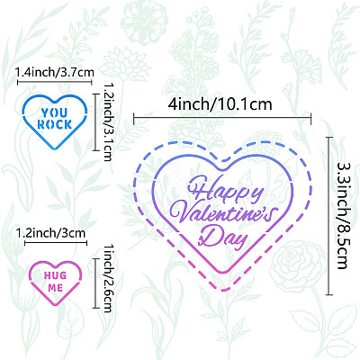 Valentine's Day Stainless Steel Metal Cutting Dies Stencils DIY-WH0289-090-1