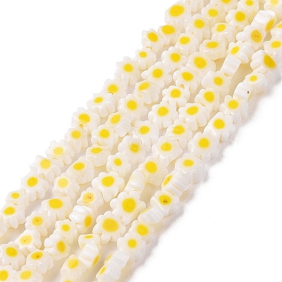 Handmade Millefiori Glass Bead Strands LAMP-J035-4mm-74-1