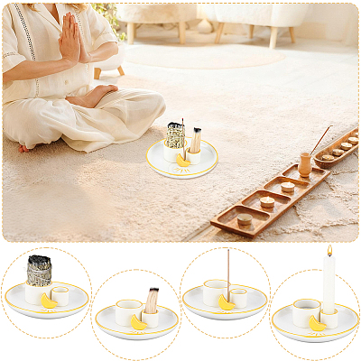 Porcelain Candle Holders AJEW-WH0481-303-1