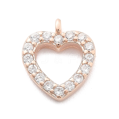 925 Sterling Silver Micro Pave Clear Cubic Zirconia Charms LS-STER-A034-02A-RG-1
