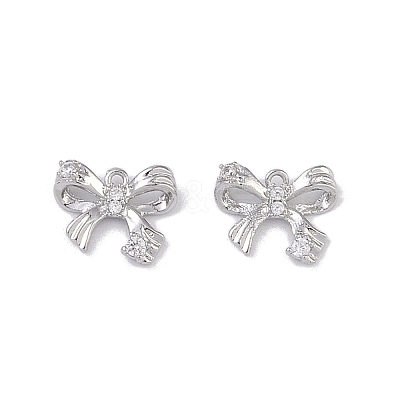 Brass Micro Pave Clear Cubic Zirconia Pendants KK-K351-46A-P-1