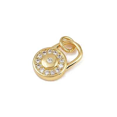 Brass Micro Pave Cubic Zirconia Charms KK-H077-02G-03-1