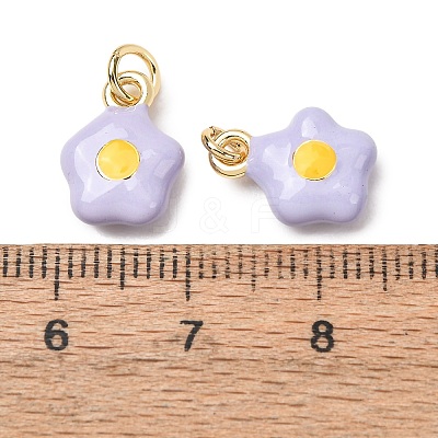 Brass Enamel Pendants KK-CJC21A4-01G-01-RS-1