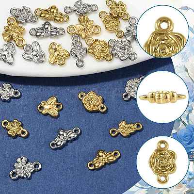 24Pcs 12 Styles 304 Stainless Steel Links STAS-FS0002-29-1