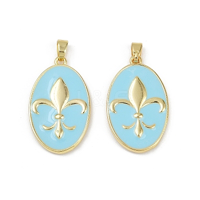 Brass Enamel Pendants KK-R226-09G-1