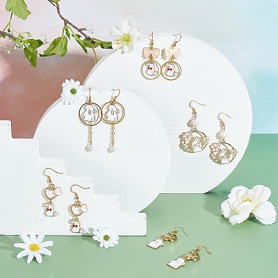 Rabbit Theme Dangle Earring DIY Making Kit DIY-SC0017-56-1