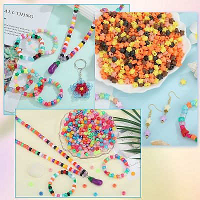 1500Pcs 6 Colors Opaque Acrylic Beads MACR-SZ0001-90A-1