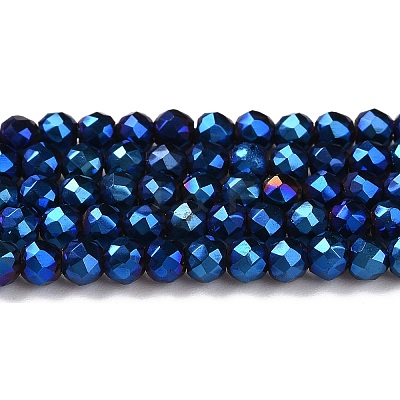 Electroplate Glass Beads Strands GLAA-H021-01B-FP03-1