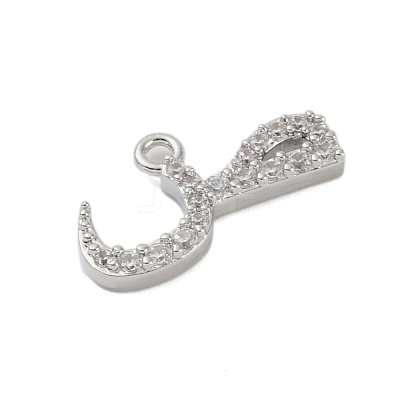 Rack Plating Brass Micro Pave Clear Cubic Zirconia Pendants KK-A224-03Q-P-1