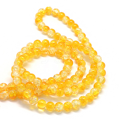Baking Paint Transparent Crackle Glass Round Bead Strands DGLA-Q018-8mm-42-1