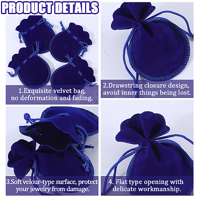 20Pcs Gourd Velvet Drawstring Bags TP-BBC0001-07A-03-1
