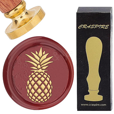 Brass Wax Seal Stamps with Wood Handle AJEW-WH0412-0225-1