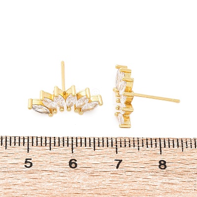 Horse Eye Sparkling Cubic Zirconia Stud Earrings for Her X-ZIRC-C025-25G-1