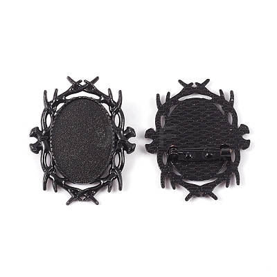 Zinc Alloy Brooch Findings PALLOY-WH0066-23B-1