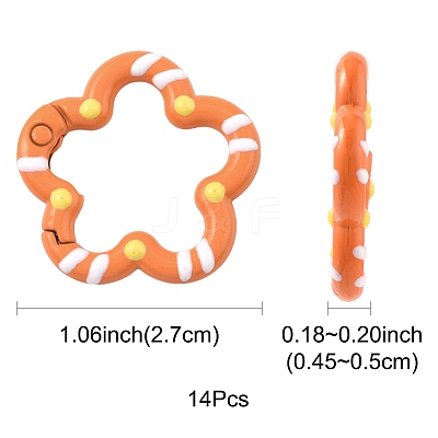 14Pcs Spray Painted Alloy Spring Gate Rings FIND-FS0004-57-1