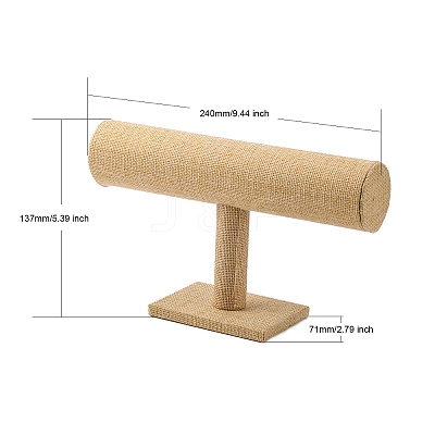 Linen T-Bar Bracelet Display Stands X-BDIS-WH0003-04B-1