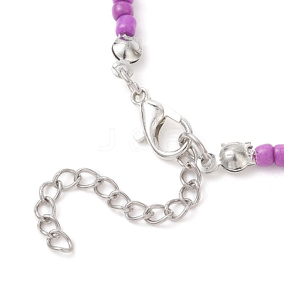 3MM Gradient Color Glass Seed Beaded Choker Necklaces for Women NJEW-JN05877-1