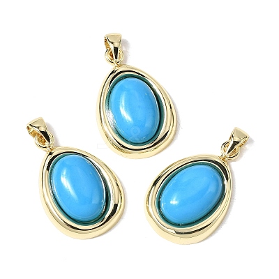 Synthetic Turquoise Pendants KK-L267-01G-01-1
