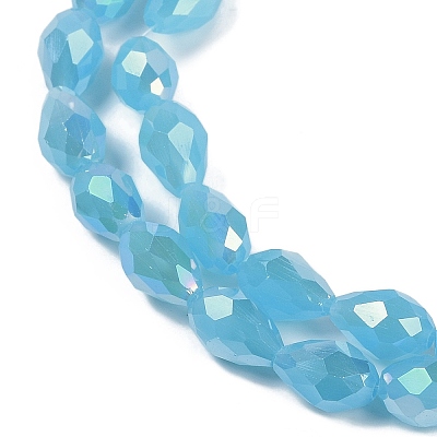 Opaque Solid Color Electroplate Glass Beads Strands LS-EGLA-N013-J4mm-B05-1