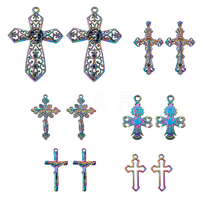 12Pcs 6 Styles Plated Alloy Pendants FIND-TA0001-44-1