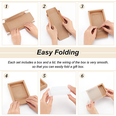 Kraft Paper Storage Gift Drawer Boxes CON-WH0089-37C-01-1