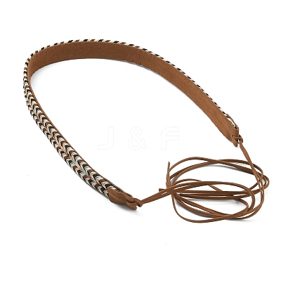 Imitation Leather Braided Southwestern Cowboy Hat Belt FIND-WH0033-07-1