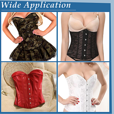 4 Pairs 2 Styles Iron & 201 Stainless Steel Corset Busk FIND-BC0004-84-1