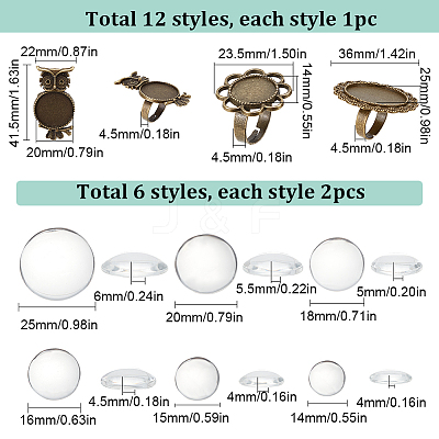 DIY Blank Dome Finger Ring Making Kit DIY-SC0022-14-1