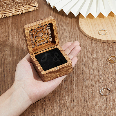 Hollow Wood Medal Storage Magnetic Boxes CON-WH0088-93C-01-1