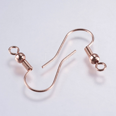 Brass Earring Hooks X-KK-F737-42RG-RS-1