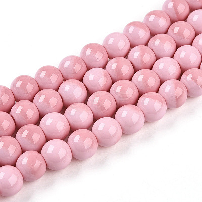 Baking Paint Glass Beads Strands DGLA-N012-10mm-01-1