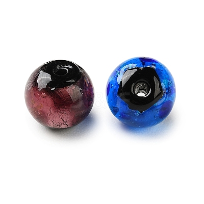 Handmade Silver Foil Glass Beads LAMP-F047-04B-1