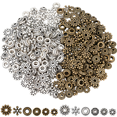360Pcs 12 Style Alloy Spacer Beads FIND-PA0001-02-1
