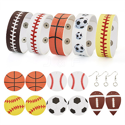 DIY Sport Theme Bracelet Earring Making Kit DIY-TA0005-86-1