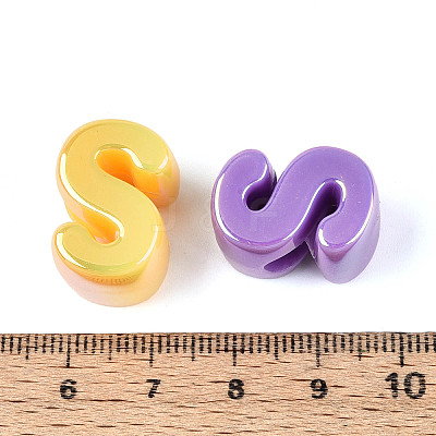 UV Plating Opaque Acrylic European Beads OACR-M027-03S-1