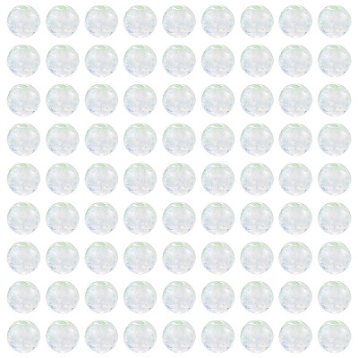 100Pcs Crackle Transparent Glass UV Reactive Beads GLAA-TA0004-28C-1