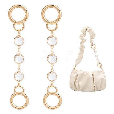 Transparent K9 Glass with Brass Purse Strap Extenders FIND-AB00017-1
