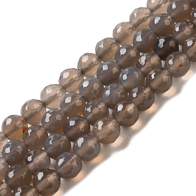 Natural Grey Agate Beads G-A046-1-1