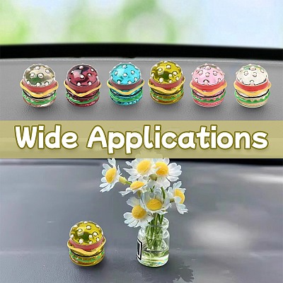 6Pcs 6 Colors Resin Cabochons RESI-CJ0004-27-1