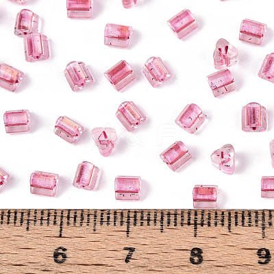 Transparent Inside Colours Glass Seed Beads SEED-T007-13F-1