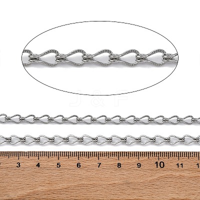 304 Stainless Steel Teardrop Link Chains CHS-B006-10P-1