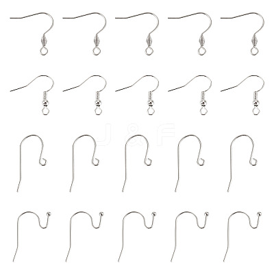 40Pcs 4 Styles 304 Stainless Steel Earring Hooks STAS-TADJ0001-05P-1