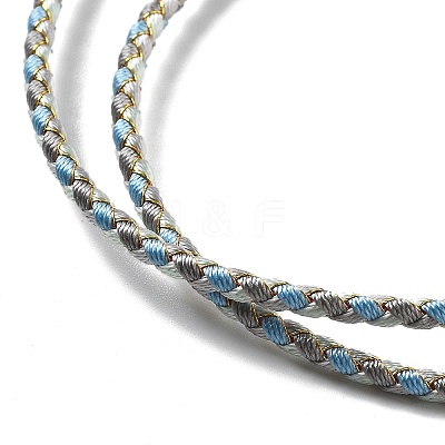 Polyester Cord Braided Necklace Makings MAK-L043-03G-03-1