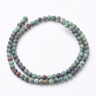 Natural African Turquoise(Jasper) Bead Strands G-G957-25-4mm-1