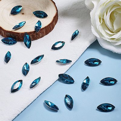Pointed Back Glass Rhinestone Cabochons RGLA-OC0001-08H-1